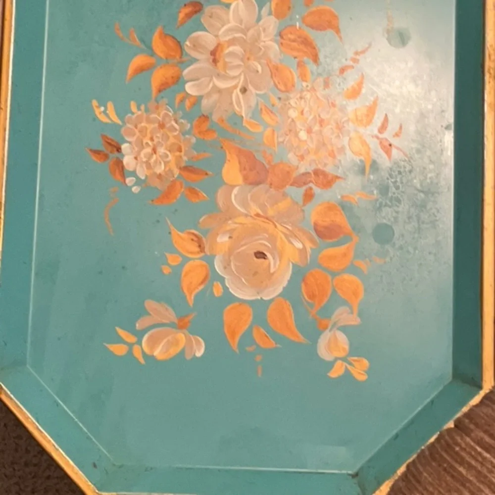 Nashco Products New York Toleware Signed Hand Painted Tray Vintage Mid Century - Picture 13 of 16